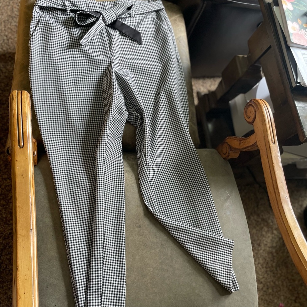 BHWM small check gingham tapered ankle pant